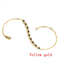 Carica l'immagine nel visualizzatore di Gallery, Bracciale in oro giallo massiccio 18 carati 750 rotondo SI / H 0,35 ct Bracciale con zaffiro e diamanti naturali genuini al 100% per le donne Gioielleria raffinata alla moda 