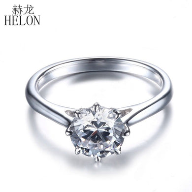 Solid 18k White Gold 1.2 carat Diameter 7mm DF Color moissanite Engagement Wedding Ring For Women Solitaire Trendy Jewelry
