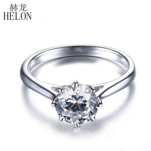 Solid 18k White Gold 1.2 carat Diameter 7mm DF Color moissanite Engagement Wedding Ring For Women Solitaire Trendy Jewelry