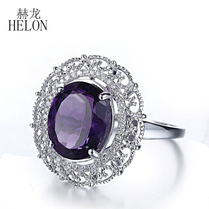 Sterling Silver 925 Filigree Halo 3.4ct 100% Genuine Engagement Wedding Pave Natural Diamonds Women Jewelry Ring wholesale