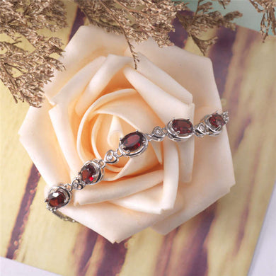 HENGYU Braccialetti a catena in argento sterling 925 per donna Pietra preziosa Gioielleria raffinata Bracciale in argento Collana da donna Regalo di nascita Z0008 