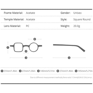 HEPIDEM Acetate Glasses Frame Men 2022 Retro Vintage Left Square Right Round Eyeglasses Myopia Optical Spectacles Eyewear 9155