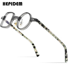 Load image into Gallery viewer, HEPIDEM Acetate Glasses Frame Men 2022 Retro Vintage Left Square Right Round Eyeglasses Myopia Optical Spectacles Eyewear 9155
