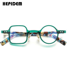 Load image into Gallery viewer, HEPIDEM Acetate Glasses Frame Men 2022 Retro Vintage Left Square Right Round Eyeglasses Myopia Optical Spectacles Eyewear 9155