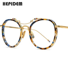 Load image into Gallery viewer, HEPIDEM Acetate Glasses Frame Men Round Prescription Eyeglasses Women Oversized Optical Spectacles Browne Eyewear 815