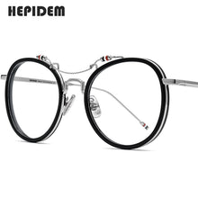 Load image into Gallery viewer, HEPIDEM Acetate Glasses Frame Men Round Prescription Eyeglasses Women Oversized Optical Spectacles Browne Eyewear 815
