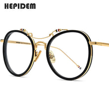 Load image into Gallery viewer, HEPIDEM Acetate Glasses Frame Men Round Prescription Eyeglasses Women Oversized Optical Spectacles Browne Eyewear 815