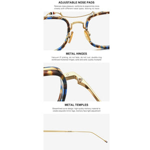 HEPIDEM Acetate Glasses Frame Men Square Prescription Eyeglasses Brown Women Oversized Optical Spectacles Eyewear 50247