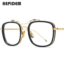 Load image into Gallery viewer, HEPIDEM Acetate Glasses Frame Men Square Prescription Eyeglasses Brown Women Oversized Optical Spectacles Eyewear 50247