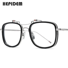 Load image into Gallery viewer, HEPIDEM Acetate Glasses Frame Men Square Prescription Eyeglasses Brown Women Oversized Optical Spectacles Eyewear 50247