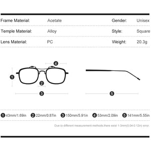 HEPIDEM Acetate Glasses Frame Men Square Prescription Eyeglasses Brown Women Oversized Optical Spectacles Eyewear 50247