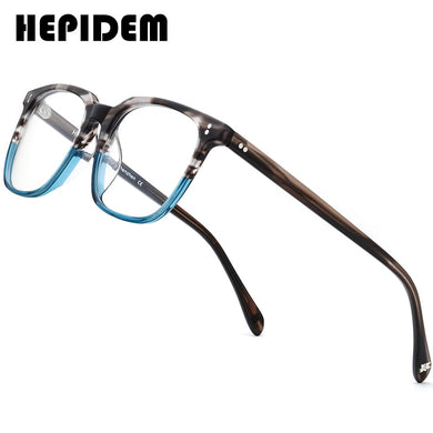 HEPIDEM  Acetate Glasses Frame Men Square Prescription Eyeglasses Women Male Nerd Myopia Optical Clear Spectacles Eyewear 9114