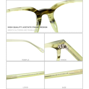 HEPIDEM  Acetate Glasses Frame Men Square Prescription Eyeglasses Women Male Nerd Myopia Optical Clear Spectacles Eyewear 9114