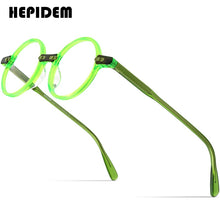Load image into Gallery viewer, HEPIDEM Acetate Glasses Frame Men Vintage Retro Round Transparent Eyeglasses Women Optical Prescription Spectacles  Eyewear 9173