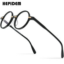 Load image into Gallery viewer, HEPIDEM Acetate Glasses Frame Men Vintage Retro Round Transparent Eyeglasses Women Optical Prescription Spectacles  Eyewear 9173