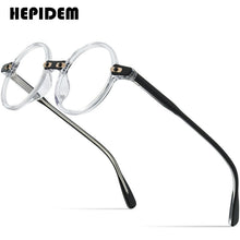 Load image into Gallery viewer, HEPIDEM Acetate Glasses Frame Men Vintage Retro Round Transparent Eyeglasses Women Optical Prescription Spectacles  Eyewear 9173