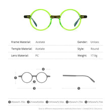 Load image into Gallery viewer, HEPIDEM Acetate Glasses Frame Men Vintage Retro Round Transparent Eyeglasses Women Optical Prescription Spectacles  Eyewear 9173