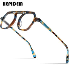 Load image into Gallery viewer, HEPIDEM Acetate Glasses Frame Men Vintage Retro Square Eyeglasses Women 2023 Optical Prescription Spectacles Myopia Eyewear 9174