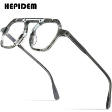 Load image into Gallery viewer, HEPIDEM Acetate Glasses Frame Men Vintage Retro Square Eyeglasses Women 2023 Optical Prescription Spectacles Myopia Eyewear 9174