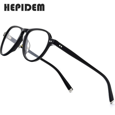 HEPIDEM Acetate Optical Glasses Frame Men Retro Vintage Pilot Eyeglasses Nerd Women Prescription Spectacles Myopia Eyewear 9129