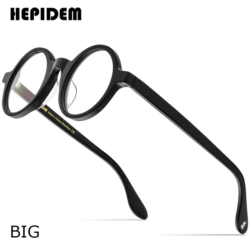 HEPIDEM Acetate Optical Glasses Frame Men Retro Vintage Round Prescription Eyeglasses Nerd Women Spectacle Myopia Eyewear ZOLMAN
