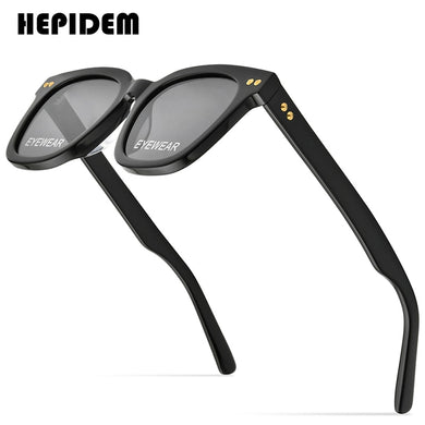 HEPIDEM Acetate Sunglasses Women 2023 Oversize Korea Brand Deisgn Square Sun Glasses for Men Mirrored Nylon Lens GM 9166
