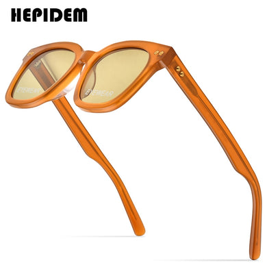 HEPIDEM Acetate Sunglasses Women Gentle 2023 Oversize Korean Square Sun Glasses for Men Mirrored Nylon Lens gm 9166
