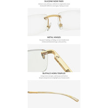 Load image into Gallery viewer, HEPIDEM Buffalo Horn Glasses Men 2022  Square  Diamonds Sumptuous Buffs Rimless Eyeglasses Frame Women 0022