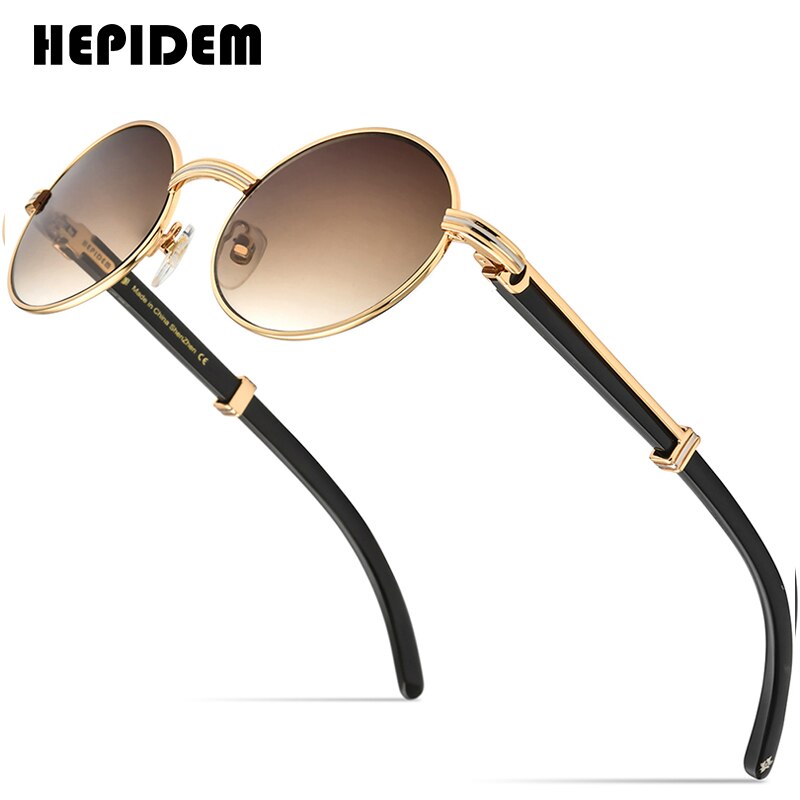 HEPIDEM Buffs Glasses Frame Men Round Sunglasses  Sumptuous Oval Eyewear Eyeglasses Buffalo Horn Glasses 7550178