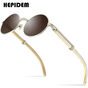 HEPIDEM Buffs Glasses Frame Men Round Sunglasses  Sumptuous Oval Eyewear Eyeglasses Buffalo Horn Glasses 7550178