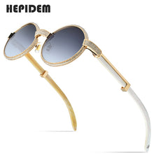Load image into Gallery viewer, HEPIDEM  Men Round Buffs Sunglasses  Diamond Sumptuous Sun Glasses for Women Buffalo Horn Glasses 7550179