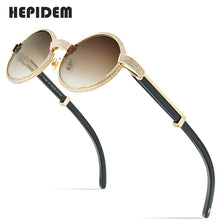 Load image into Gallery viewer, HEPIDEM  Men Round Buffs Sunglasses  Diamond Sumptuous Sun Glasses for Women Buffalo Horn Glasses 7550179