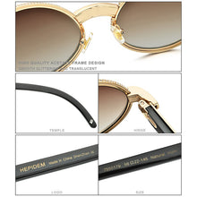 Load image into Gallery viewer, HEPIDEM  Men Round Buffs Sunglasses  Diamond Sumptuous Sun Glasses for Women Buffalo Horn Glasses 7550179