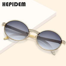 Load image into Gallery viewer, HEPIDEM  Men Round Buffs Sunglasses  Diamond Sumptuous Sun Glasses for Women Buffalo Horn Glasses 7550179