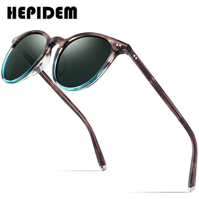 HEPIDEM Polarized Sunglasses Classical Brand Designer Gregory Peck Vintage Men Women Round Sun Glasses 100% UV400 5288 9122