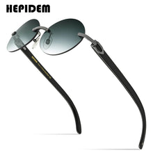 Load image into Gallery viewer, HEPIDEM Rimless Buffs Sunglasses  Men Round Sunglass   Buffalo Horn Sun Glasses 3524012