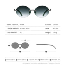 Load image into Gallery viewer, HEPIDEM Rimless Buffs Sunglasses  Men Round Sunglass   Buffalo Horn Sun Glasses 3524012