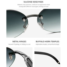 Load image into Gallery viewer, HEPIDEM Rimless Buffs Sunglasses  Men Round Sunglass   Buffalo Horn Sun Glasses 3524012