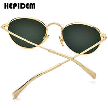 Load image into Gallery viewer, HEPIDEM UV400 Green Glass Lens Sunglasses Women 2023  Brand Designer Alloy Round Sun Glasses for Men 50256