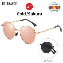 Carica l&#39;immagine nel visualizzatore di Gallery, HOLTMANCE 2023 Trending Square Nero Pieghevole Occhiali da sole polarizzati Donne Specchio di luce Blu Fold Shades Occhiali da sole in lega di titanio
