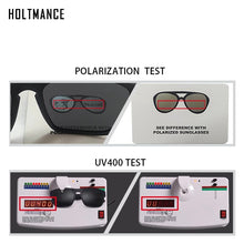Carica l&#39;immagine nel visualizzatore di Gallery, HOLTMANCE 2023 Trending Square Nero Pieghevole Occhiali da sole polarizzati Donne Specchio di luce Blu Fold Shades Occhiali da sole in lega di titanio