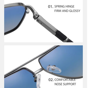 HOLTMANCE 2023  Polarized Sunglasses Men Square Car Driving Brand Designer Business Sun Glasses Spring Pilot Sunglasse