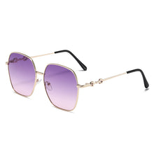 Load image into Gallery viewer, HOLTMANCE 2023 Square Frame Horseshoe Buckle Sunglasses Gradient Sun Glasses for Women Luruxy Ladies Metal Legs UV400