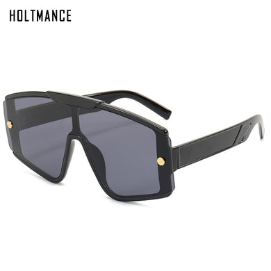 HOLTMANCE 6 Colors One Piece Sunglass Individuality Large Square Frame Ladies Glasses Summer Shade Sunglasses for Women