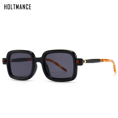 HOLTMANCE Blue Light Proof Sunglass Women Small Square Two-Tone Sunglasses Vintage Plane Mirror Glasses for Men UV400