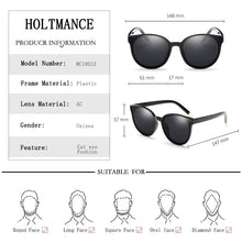 Load image into Gallery viewer, HOLTMANCE Cat Eye Round Sunglasses for Women Men Retro Oversized Sun Glasses Female Stylish Cateye Eyewear Large Frame Sunglass