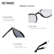 Load image into Gallery viewer, HOLTMANCE Cat Eye Round Sunglasses for Women Men Retro Oversized Sun Glasses Female Stylish Cateye Eyewear Large Frame Sunglass