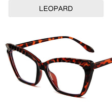 Load image into Gallery viewer, HOLTMANCE Cat&#39;s Eye Flat Lens Sunglasses for Women Female Contrast Eyeglass Frame Simple Cat Eye Anti Blue Light Glasses