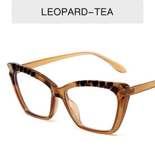 Load image into Gallery viewer, HOLTMANCE Cat&#39;s Eye Flat Lens Sunglasses for Women Female Contrast Eyeglass Frame Simple Cat Eye Anti Blue Light Glasses