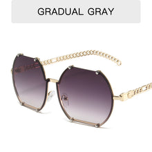 Load image into Gallery viewer, HOLTMANCE Creative Alloy Chain Temples Sunglass Women Vintage Rimless Irregular Men Sunglasses Accessories